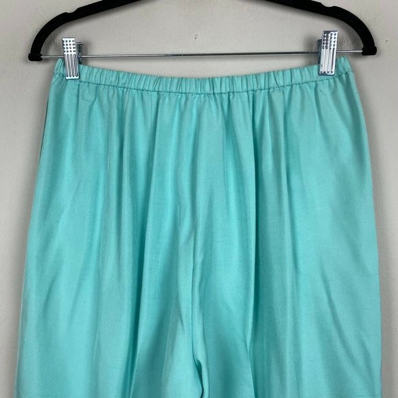 SHAMASK Pants 100% Silk Womens Size 2 Blue Bergdorf Goodman Relaxed - Picture 7 of 9